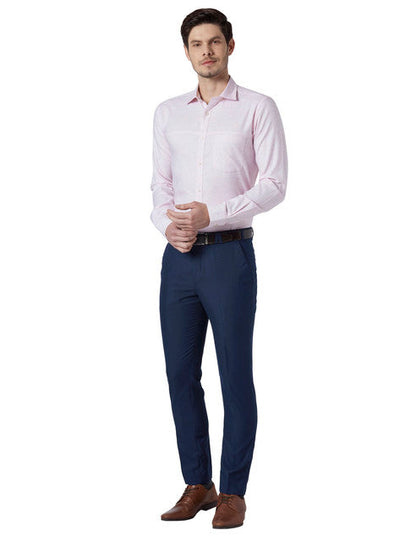 Park Avenue Men Pink Solid Slim Fit Cotton Blend Shirt