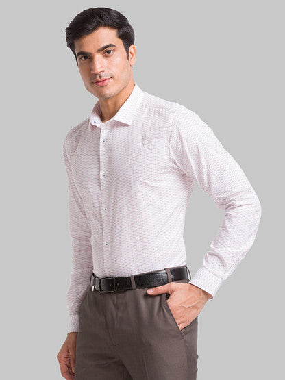 Park Avenue Men Red Slim Fit Printed Shirt