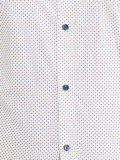 Park Avenue Men White Printed Slim Fit Cotton Formal Shirt