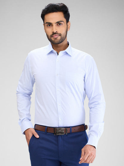 Park Avenue Blue Solid Slim Fit Cotton Formal Shirt