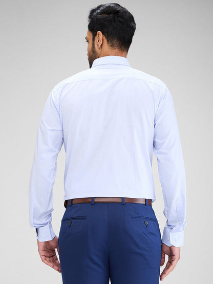 Park Avenue Blue Solid Slim Fit Cotton Formal Shirt