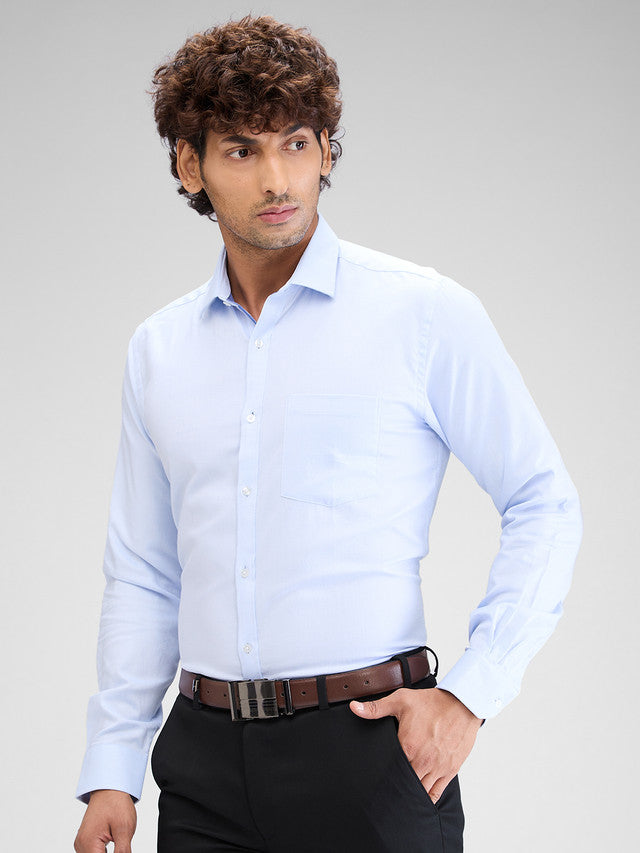 Park Avenue Blue Structure Slim Fit Cotton Formal Shirt