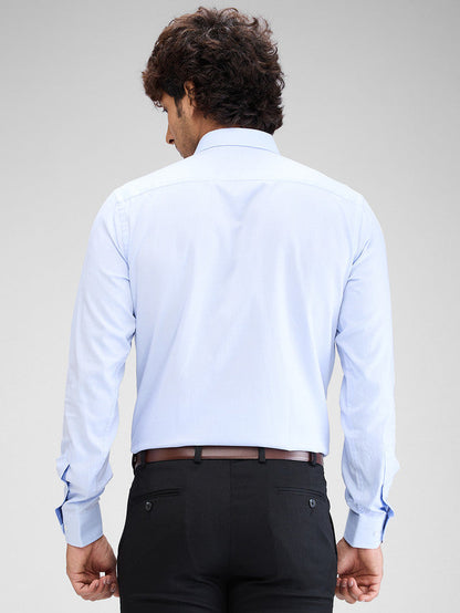 Park Avenue Blue Structure Slim Fit Cotton Formal Shirt