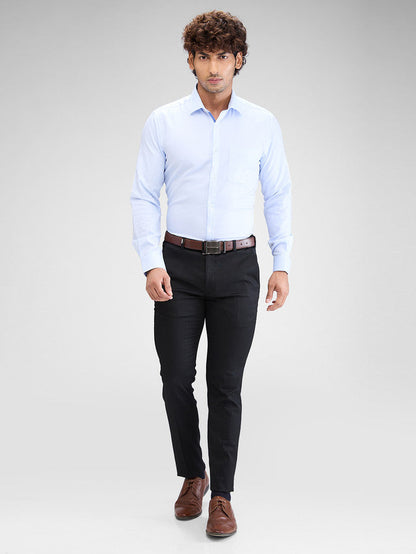 Park Avenue Blue Structure Slim Fit Cotton Formal Shirt