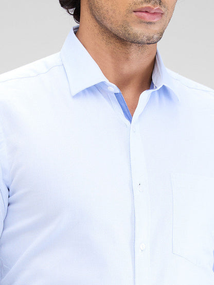Park Avenue Blue Structure Slim Fit Cotton Formal Shirt