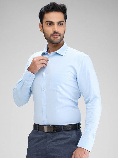 Park Avenue Blue Structure Slim Fit Cotton Formal Shirt
