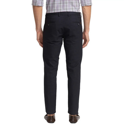 Men Black Neo Classic Fit Print Cotton Blend Trouser