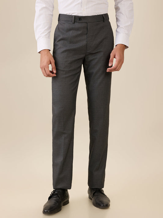 Park Avenue Men Blue Checks Slim Fit Polyester Blend Trouser