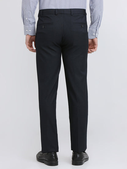 Park Avenue Men Grey Checks Slim Fit Polyester Blend Trouser