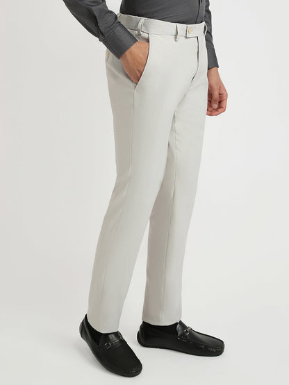 Park Avenue Men Brown Structure Slim Fit Polyester Blend Trouser