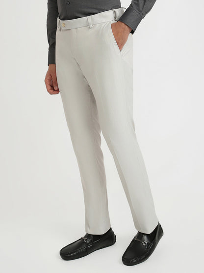 Park Avenue Men Brown Structure Slim Fit Polyester Blend Trouser