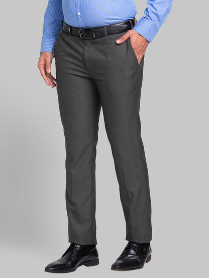 Park Avenue Men Green Self Design Super Slim Fit Trouser
