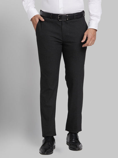 Park Avenue Men Black Solid Super Slim Fit Trouser