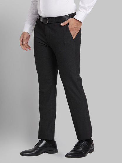 Park Avenue Men Black Solid Super Slim Fit Trouser