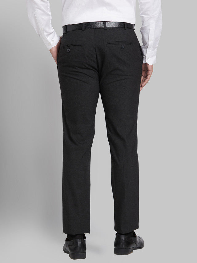 Park Avenue Men Black Solid Super Slim Fit Trouser