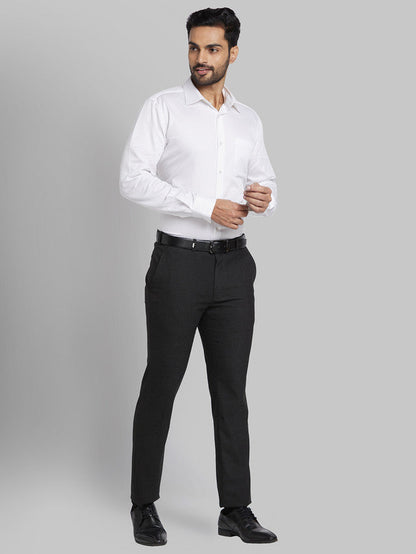 Park Avenue Men Black Solid Super Slim Fit Trouser
