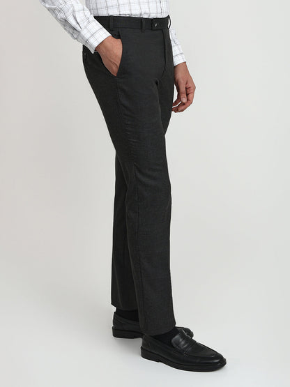Park Avenue Men Black Solid Slim Fit Polyester Blend Trouser