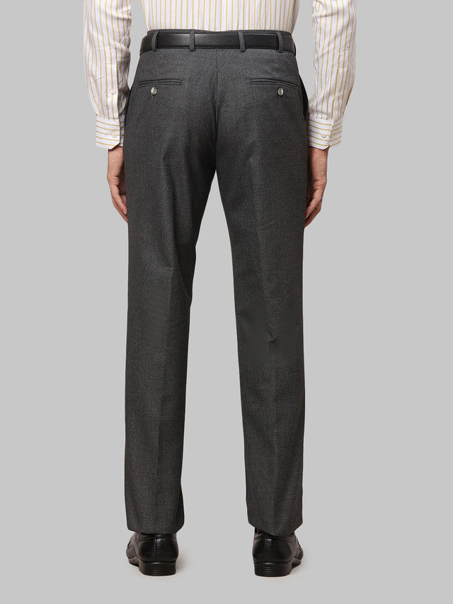 Park Avenue Grey Structure Smart Fit Polyester Blend Trouser