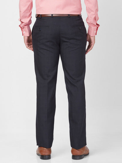 Park Avenue Men Blue Structure Smart Fit Polyester Blend Trouser