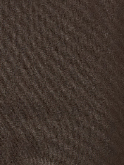 Park Avenue Men Brown Solid Smart Fit Polyester Blend Trouser