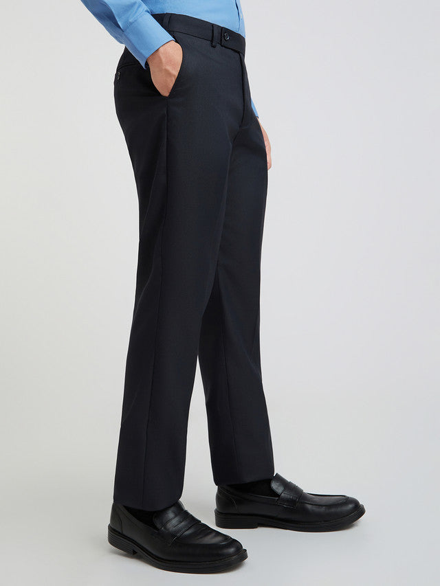 Park Avenue Blue Structure Regular Fit Polyester Blend Trouser