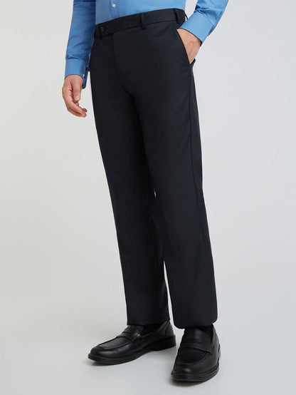 Park Avenue Blue Structure Regular Fit Polyester Blend Trouser