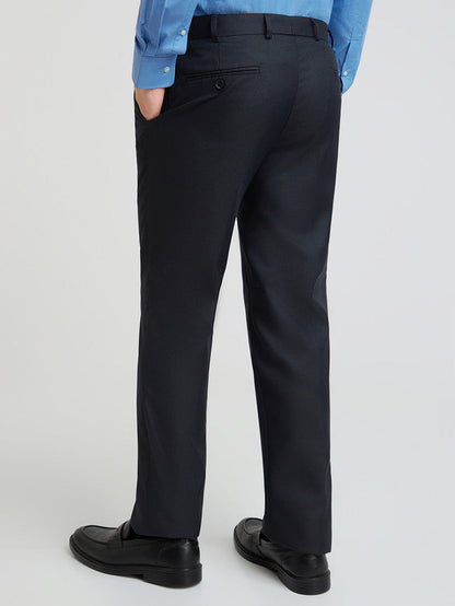 Park Avenue Blue Structure Regular Fit Polyester Blend Trouser