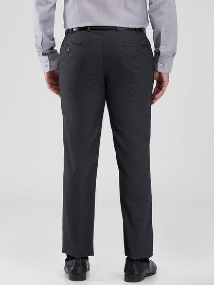 Park Avenue Grey Stripe Regular Fit Polyester Blend Trouser