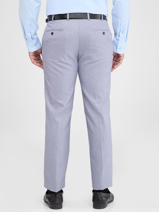 Park Avenue Grey Stripe Regular Fit Polyester Blend Trouser