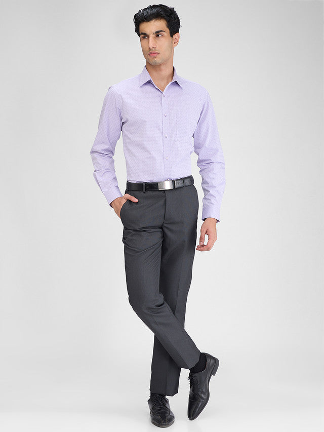 Park Avenue Black Structure Regular Fit Polyester Blend Trouser