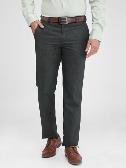 Park Avenue Grey Stripe Regular Fit Polyester Blend Trouser