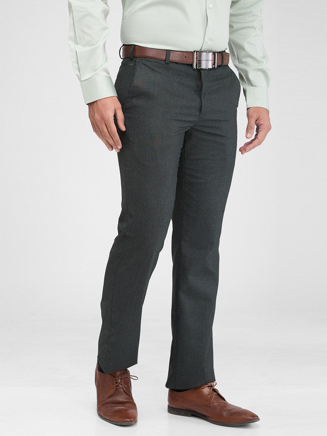 Park Avenue Grey Stripe Regular Fit Polyester Blend Trouser