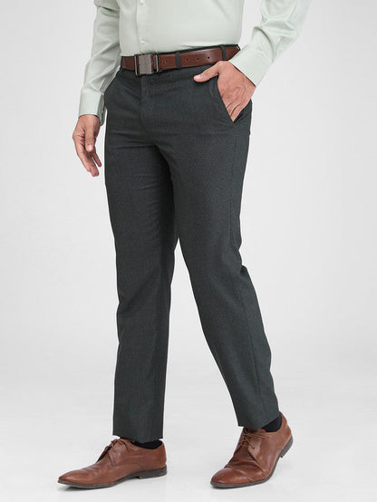 Park Avenue Grey Stripe Regular Fit Polyester Blend Trouser