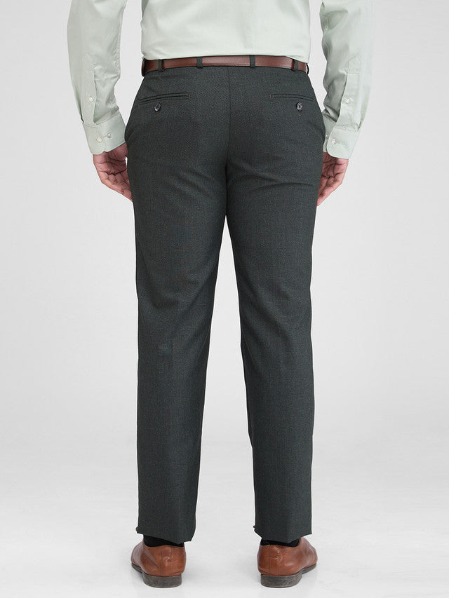 Park Avenue Grey Stripe Regular Fit Polyester Blend Trouser