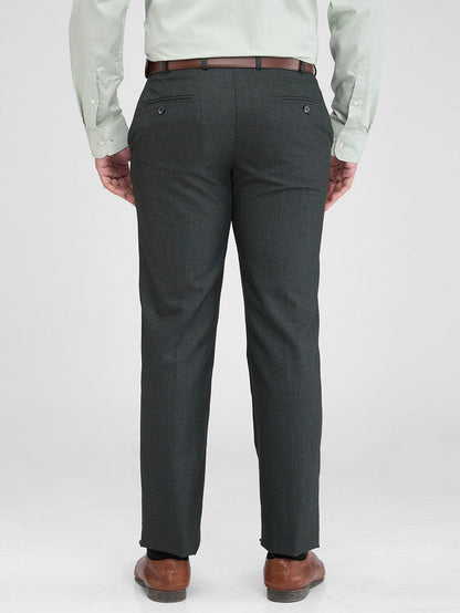 Park Avenue Grey Stripe Regular Fit Polyester Blend Trouser