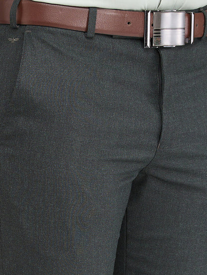 Park Avenue Grey Stripe Regular Fit Polyester Blend Trouser