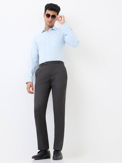 Park Avenue Men Grey Solid Regular Fit Polyester Blend Trouser