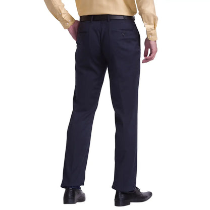Men Grey Neo Classic Fit Structure Polyester Blend Trouser
