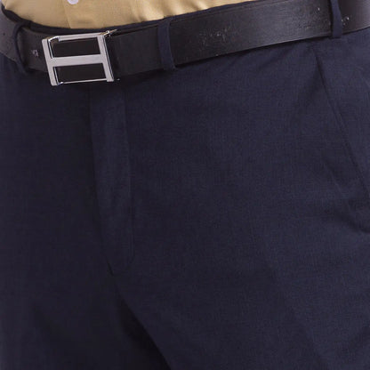 Men Grey Neo Classic Fit Structure Polyester Blend Trouser