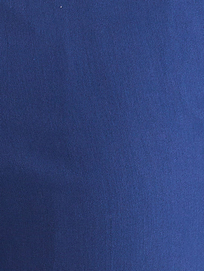 Park Avenue Blue Solid Neo Fit Polyester Blend Trouser
