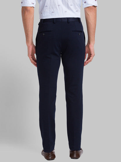 Park Avenue Men Blue Solid Super Slim Fit Trouser