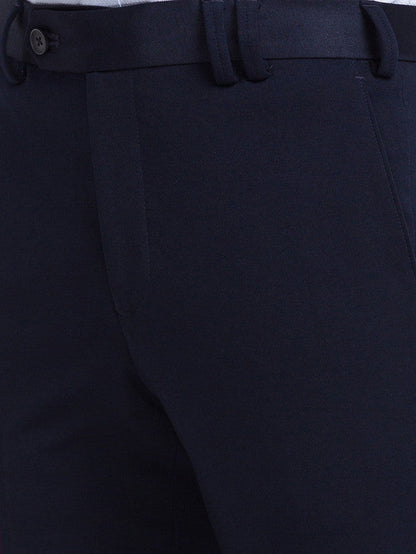 Park Avenue Men Blue Solid Super Slim Fit Trouser