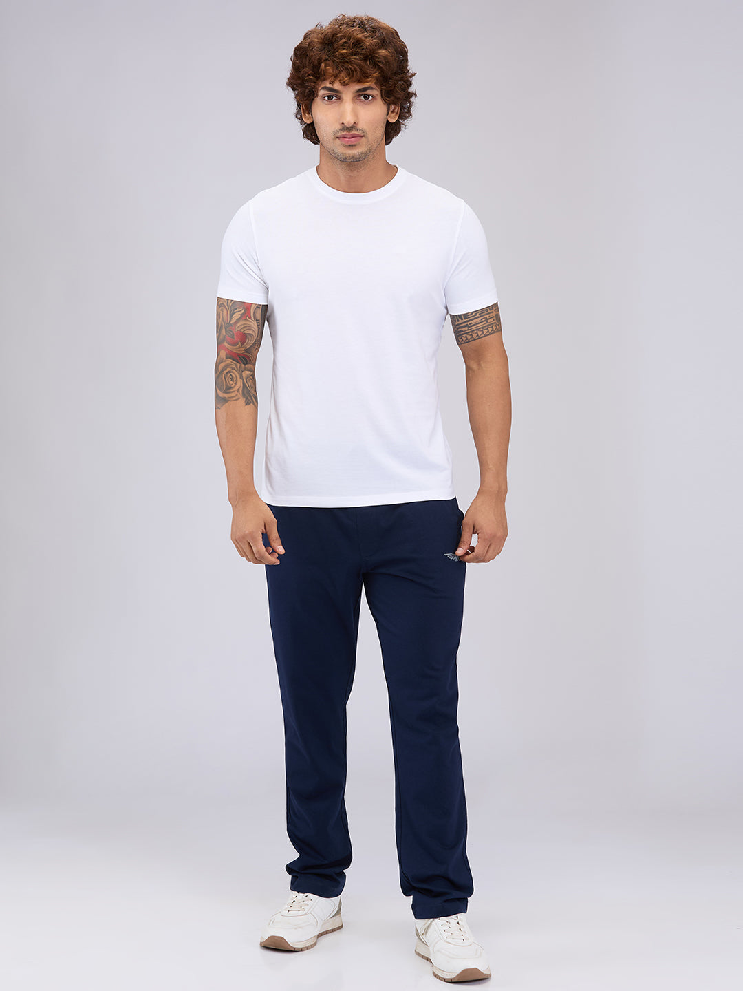 Park Avenue Men White Regular Fit Cotton Blend T-Shirt