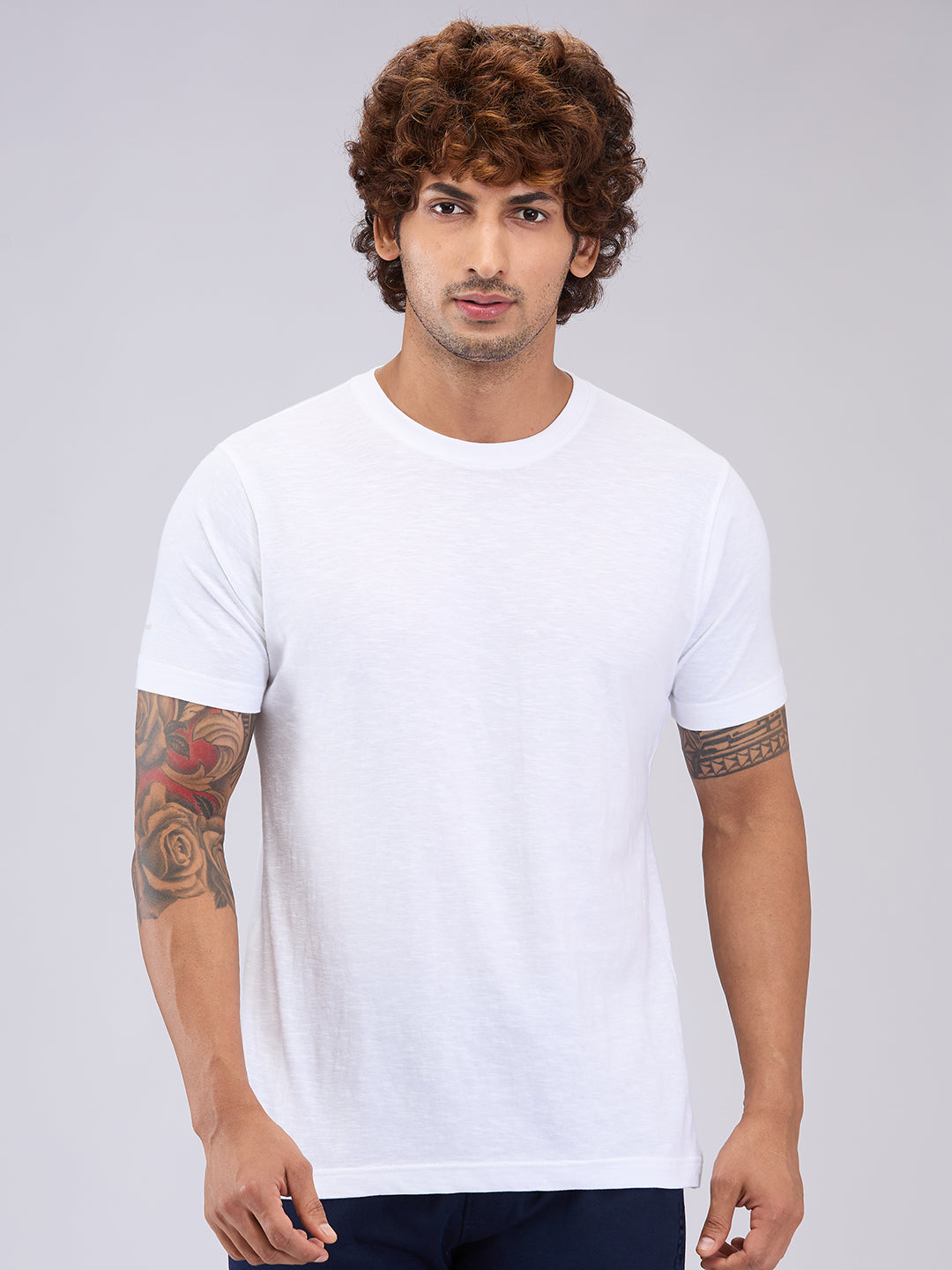 Park Avenue Men White Regular Fit Cotton T-Shirt