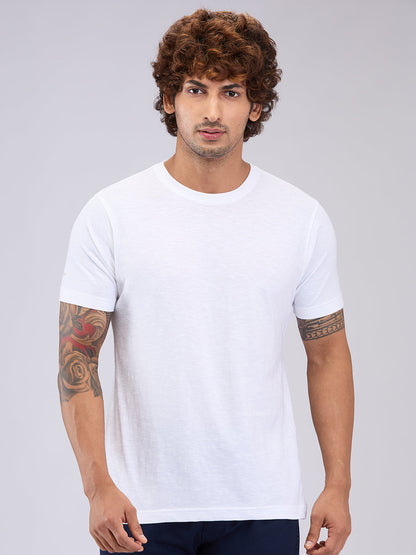 Park Avenue Men White Regular Fit Cotton T-Shirt