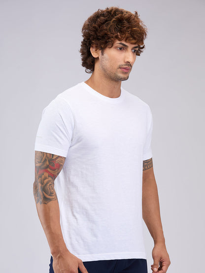 Park Avenue Men White Regular Fit Cotton T-Shirt
