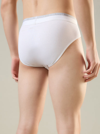 Park Avenue Men White Cotton Blend Brief