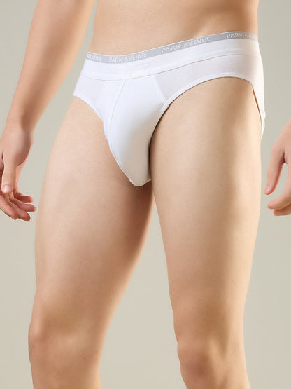Park Avenue Men White Cotton Blend Brief