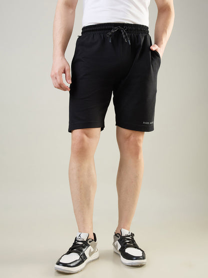 Park Avenue Men Black Cotton Blend Short