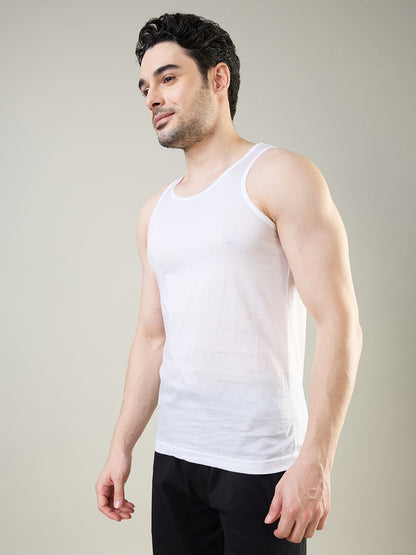 Park Avenue Men White Cotton Vest